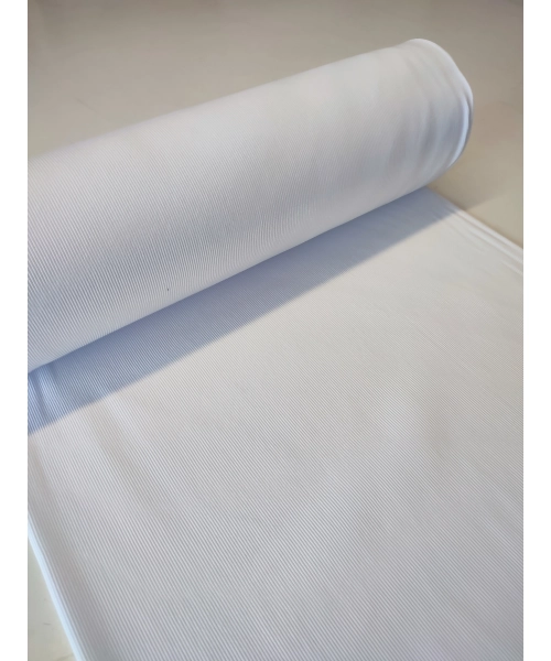 Ściągacz bawełniany prążek do wykończenia odzieży sportowej - biały